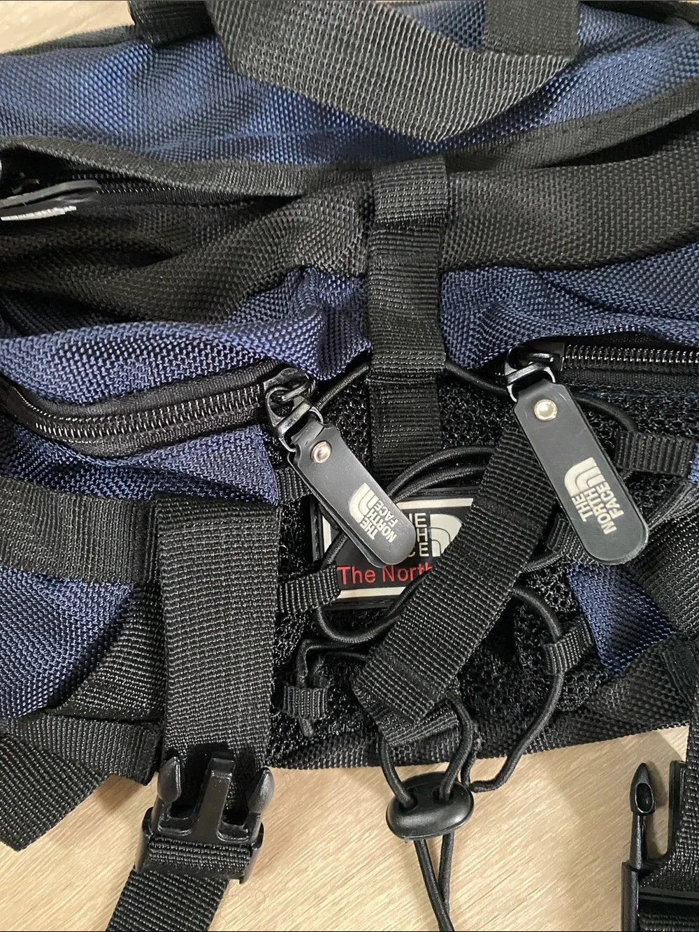 ❤️North Face Heavy Duty Oversized Hiking Fanny Pack Belt Bag Blue Black